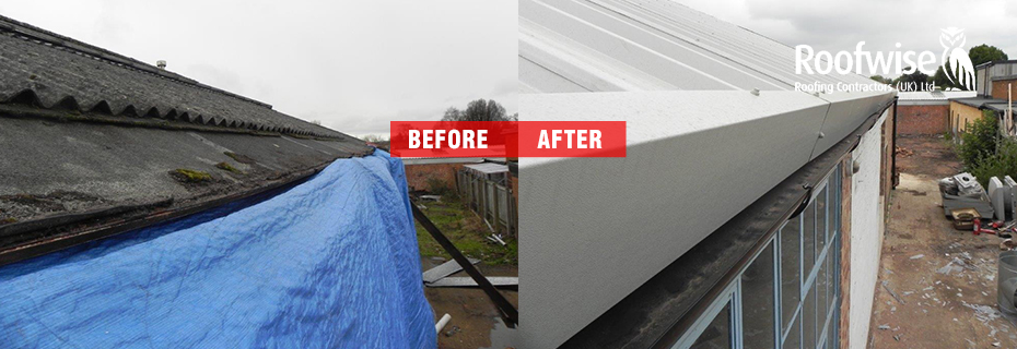 Asbestos roofing service before and after photos