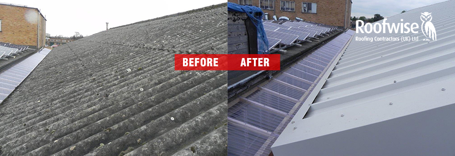 Asbestos roof replacemnet with cladding project completed