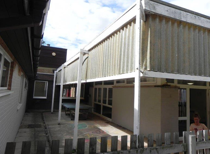 Wall Cladding on school roof