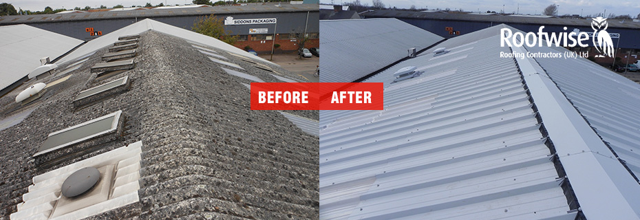 Asbestos Re-roof with Metal Sheeting in Leicester