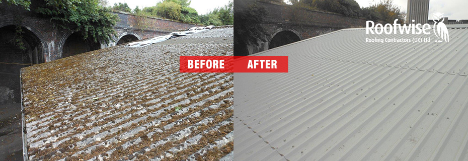 Asbestos roof removal at central leicester business